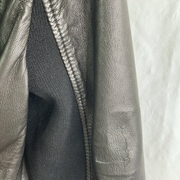 Trouvé black, leather Moto jacket - Picture 6 of 6